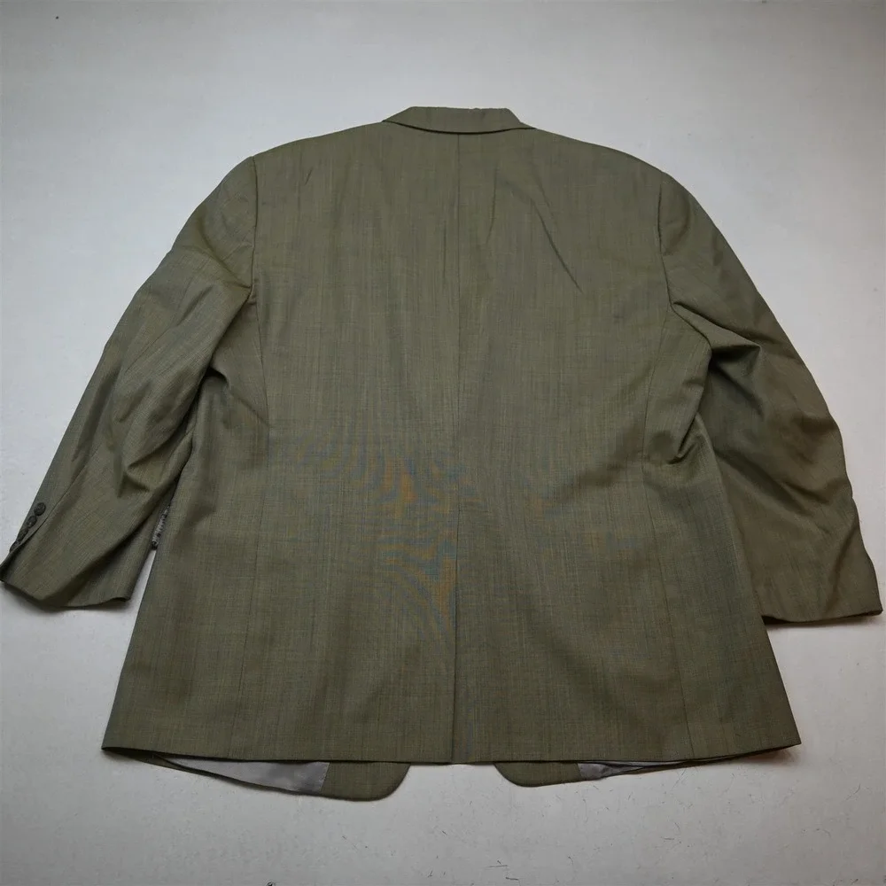 Vtg USA Hart Marx Gold Trumpeter 48R 42x32 Beige 100% Wool Jacket Pants Suit